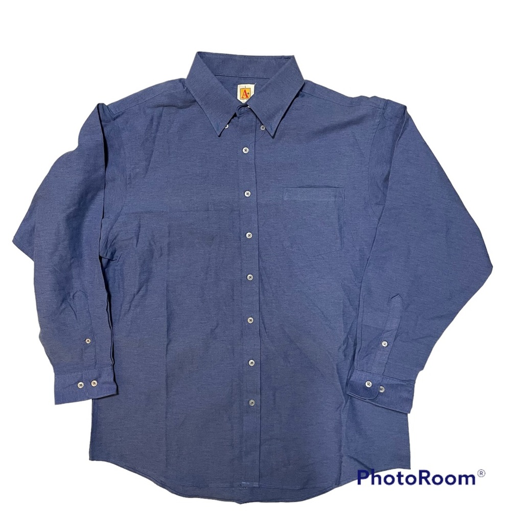 A+ Men’s Large Blue Long Sleeve Shirt Cotton Blend Like New Comfortable